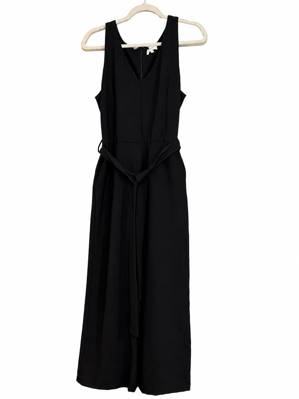 Böhme Women’s Size Small Black Sleeveless Wide-Leg Jumpsuit Tie Waist See Flaw